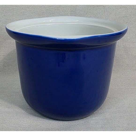 Hall Pottery Cobalt Blue Utility Bowl – #474 (1940s–1950s, USA, No Lid) - Picture 2 of 9
